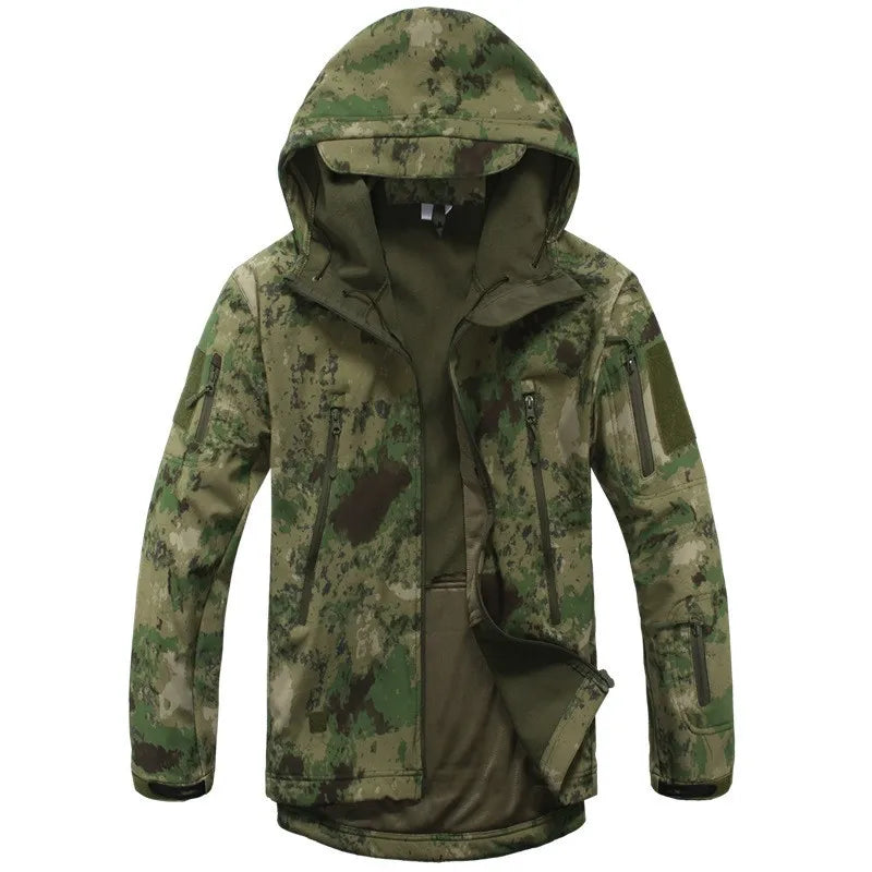 Lurker Soft Shell Camouflage Jacket Men Waterproof Hunting Clothing Warm Camo Tactical Jackets Outdoor Combat Hoodie Coat