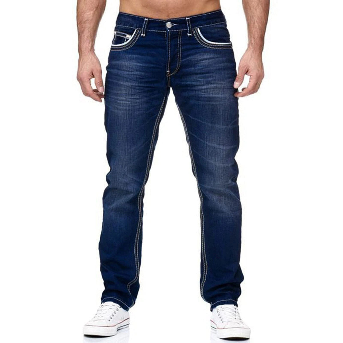 Men's Straight Leg Denim Jeans for Casual Everyday Wear