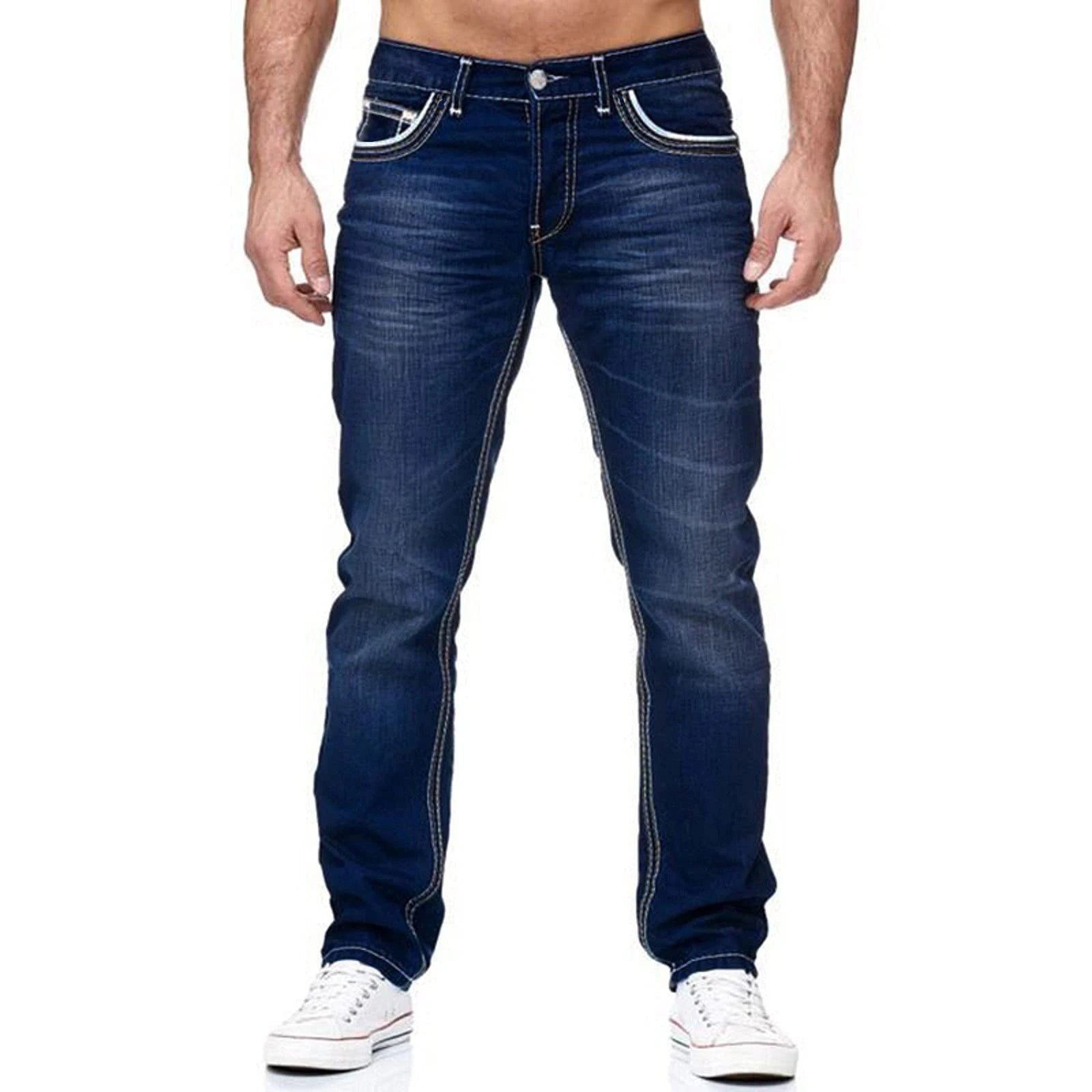 Men's Straight Leg Denim Jeans for Casual Everyday Wear