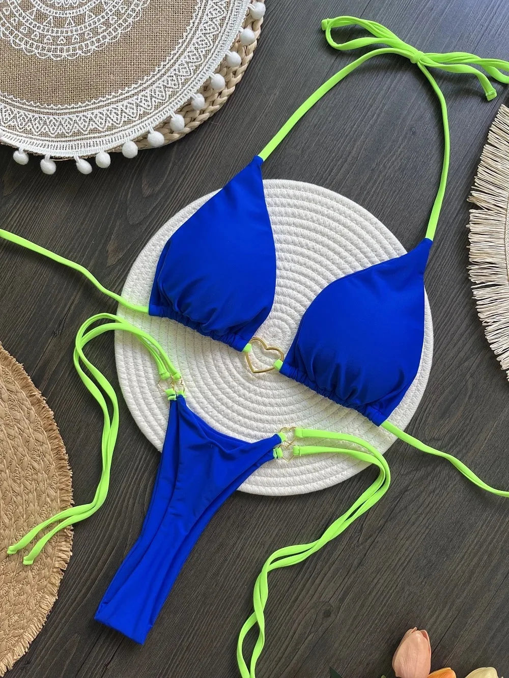 Halter Lace-Up Bikini