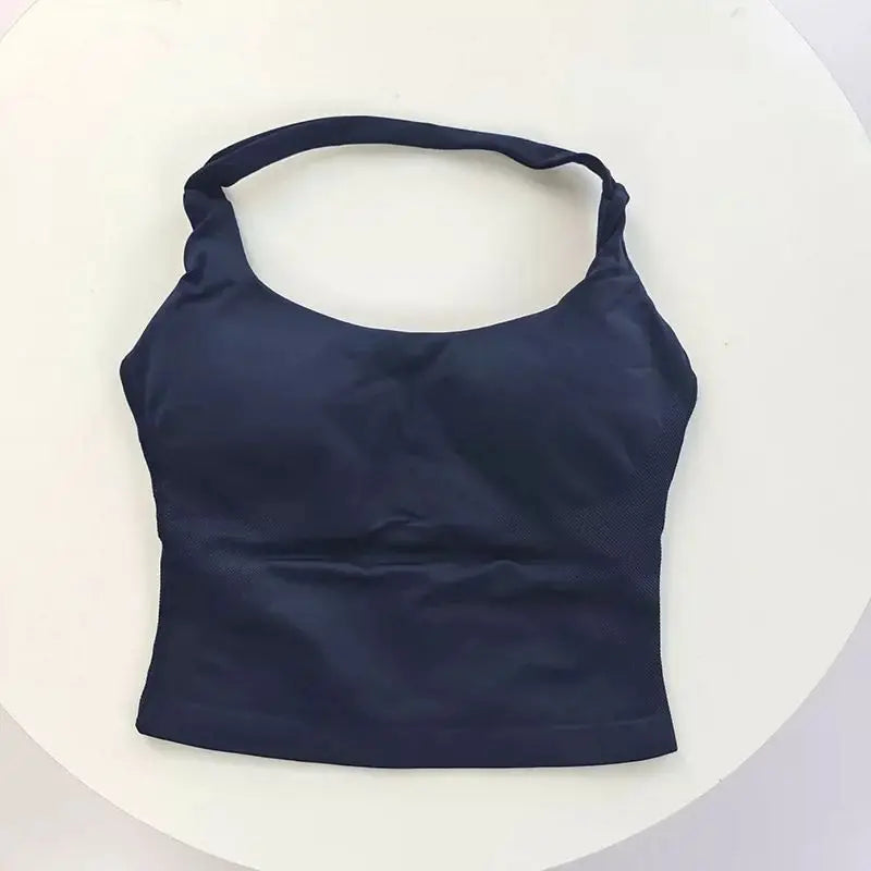 Women's Halter Neck Longline Sports Tank Top For Workout Outfits