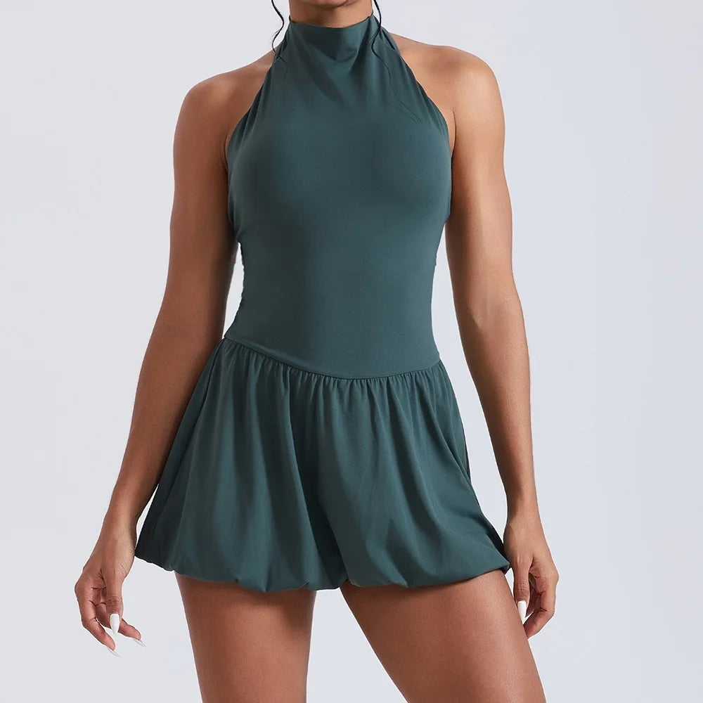 Women's High-Neck Sleeveless Tennis Dress