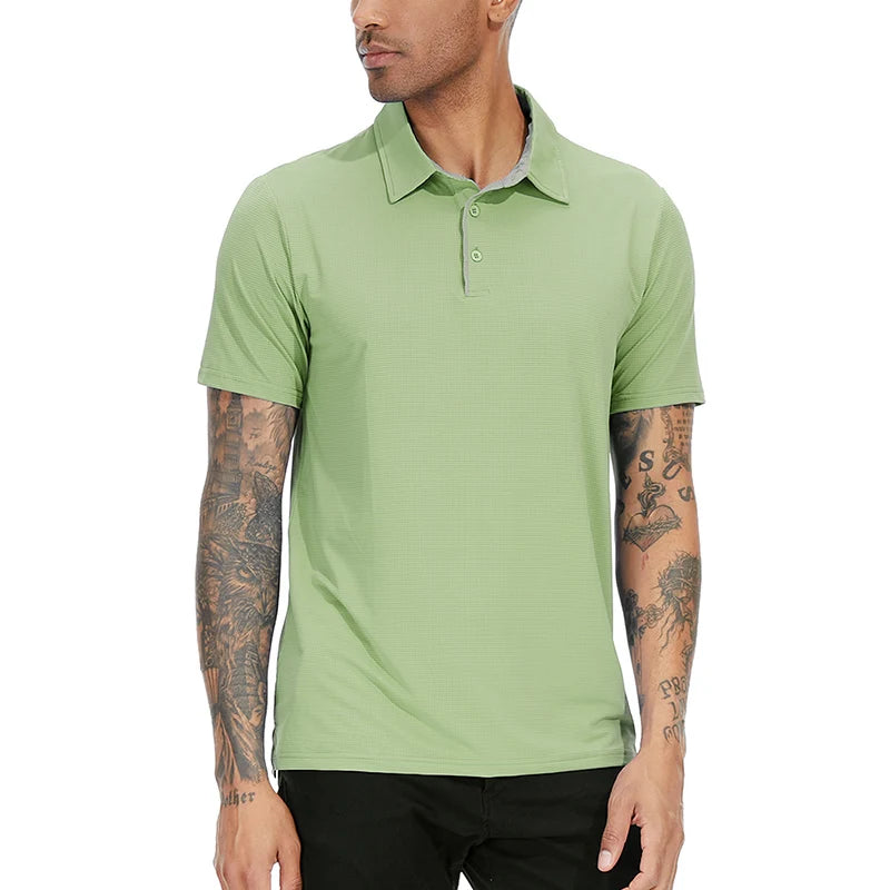 Men's Athletic Short Sleeve Polo Shirt Lightweight Quick Dry Sport Workout Shirt Summer Casual Thin Outdoor Shirts US/ EU Size