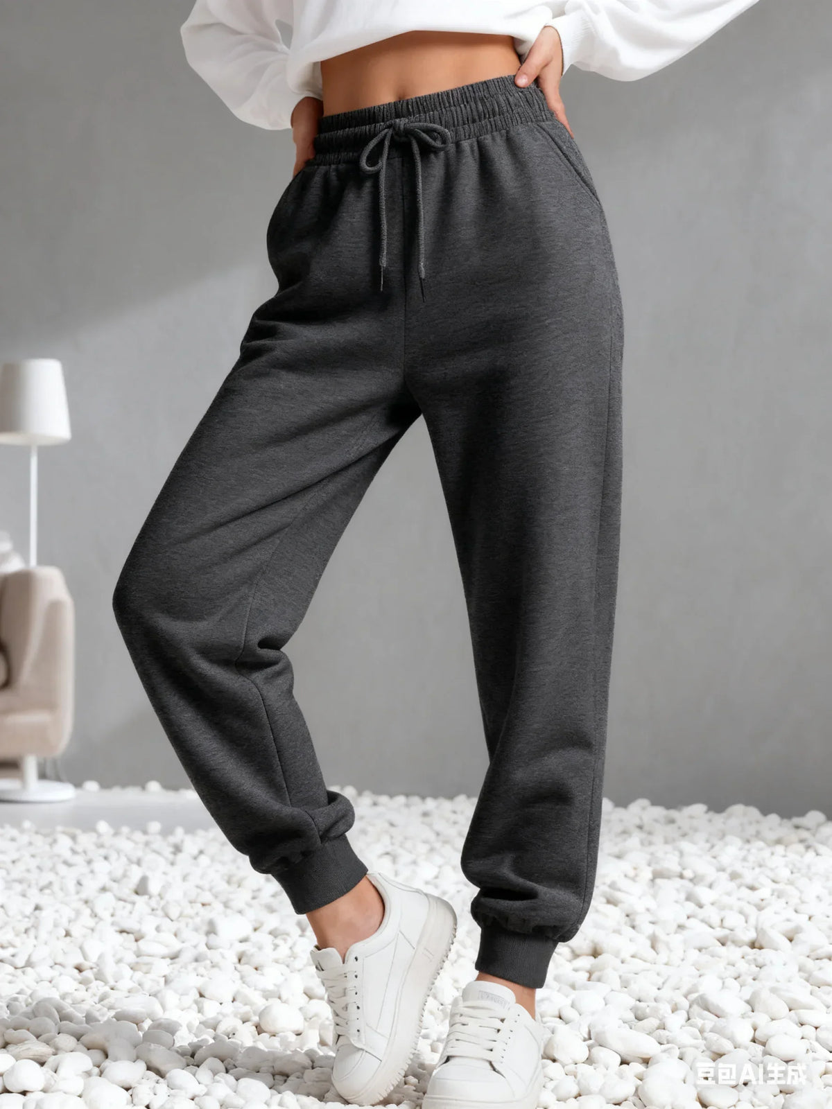 Full Length Drawstring Waist Casual Running Jogger Pants