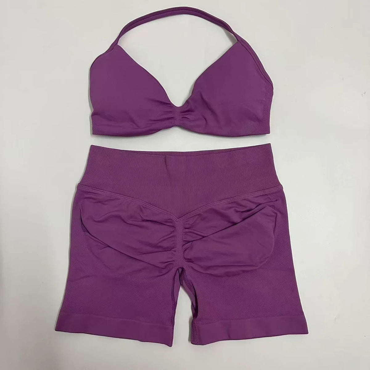 Women's Strappy Bra And Shorts Yoga Set For Workout Outfits