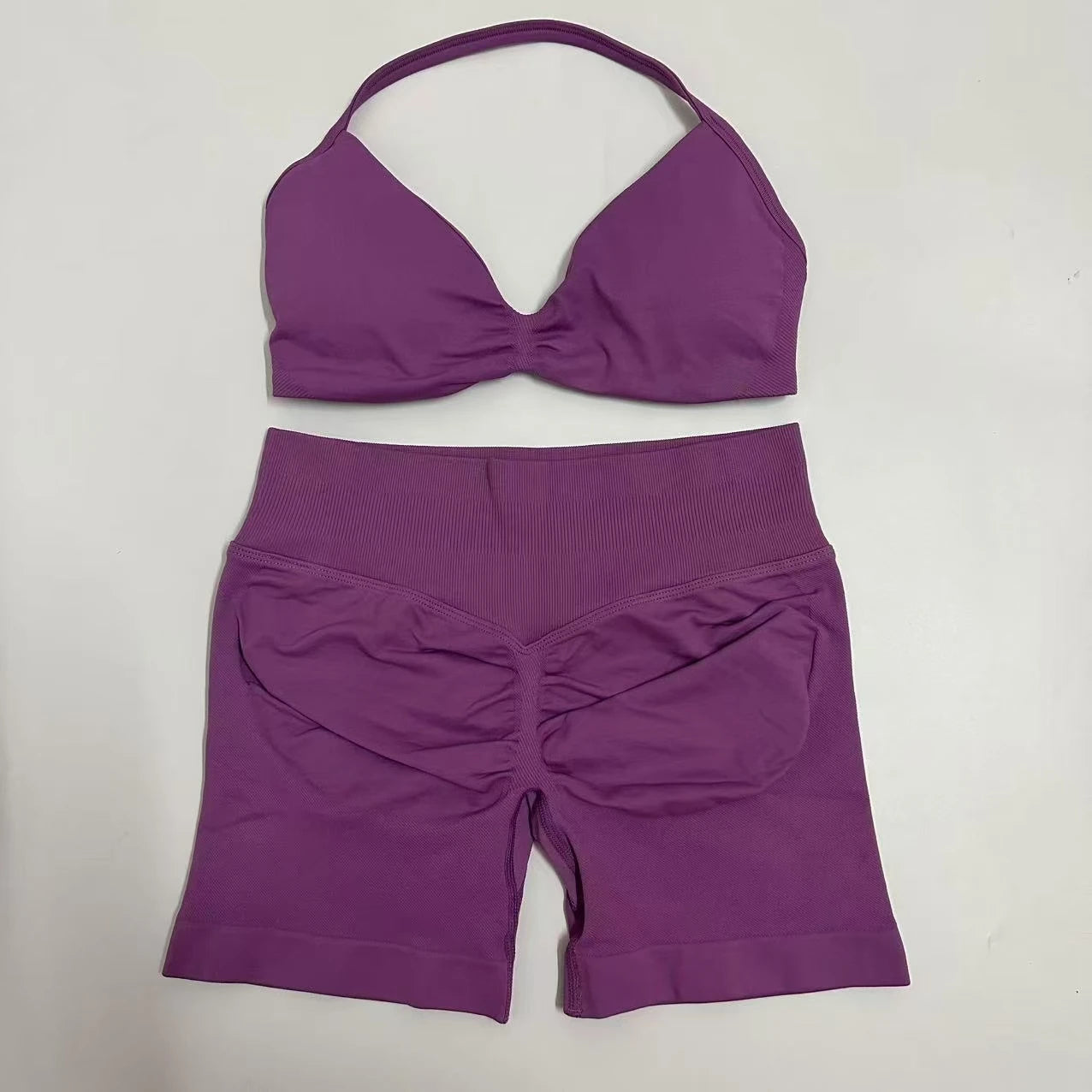 Women's Strappy Bra And Shorts Yoga Set For Workout Outfits