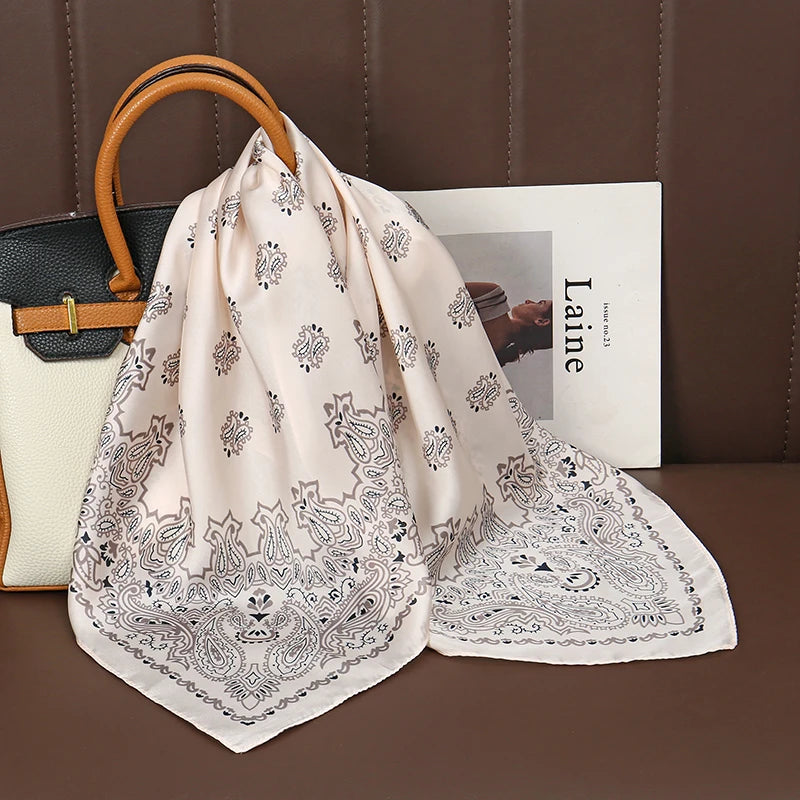 Printed Square Scarf with Floral and Graphic Pattern Options