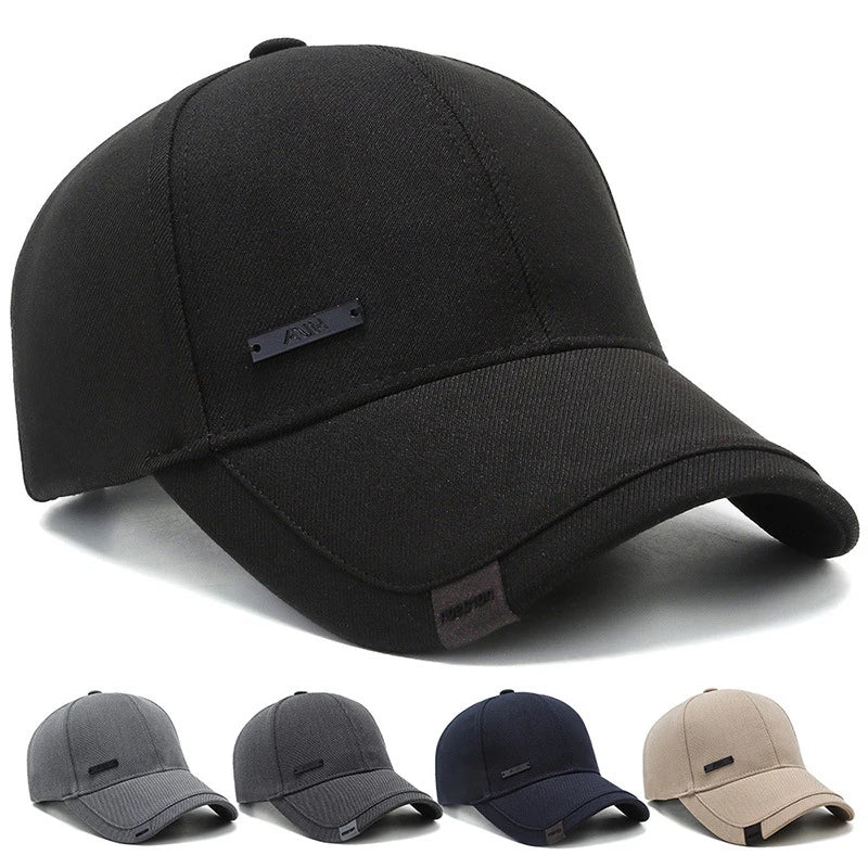 Solid Baseball Cap with Small Front Label Detail