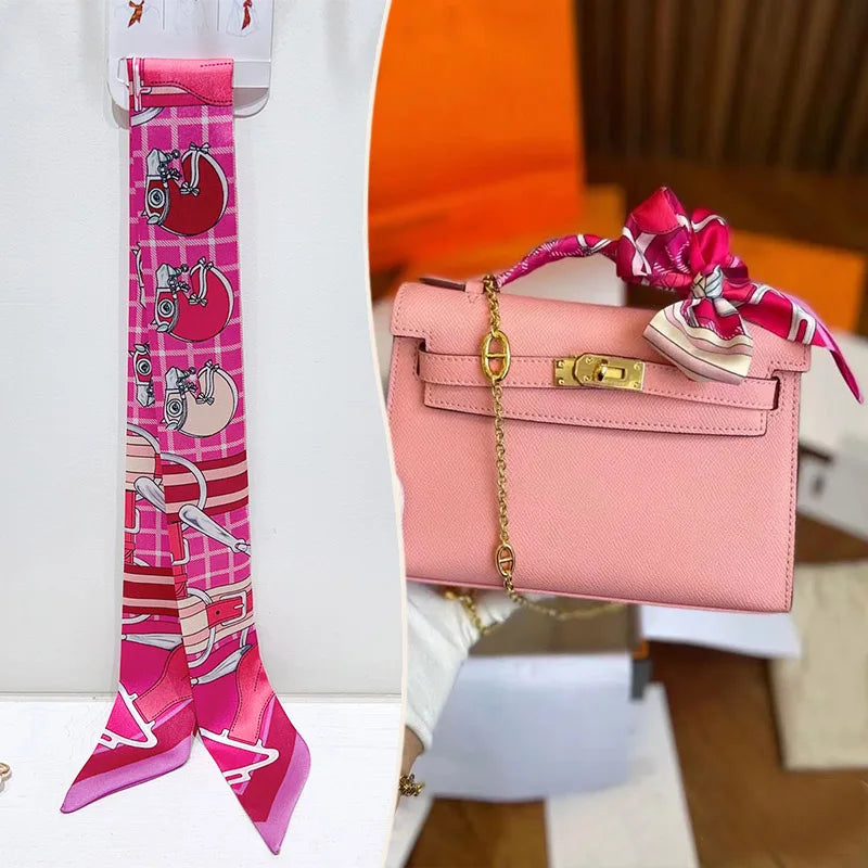 Printed Skinny Scarf for Neck and Bag Handle Styling