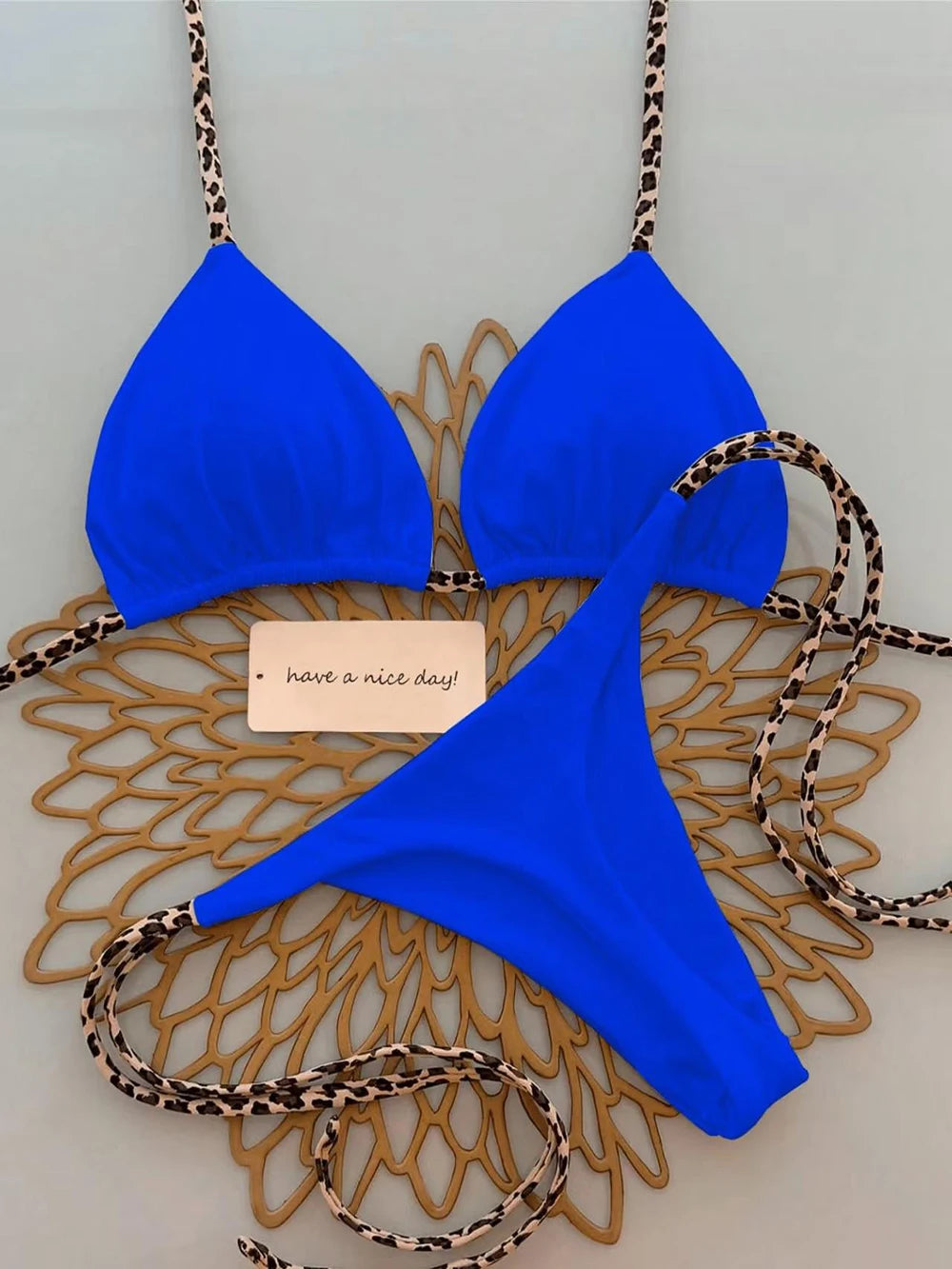 Halter Lace-Up Bikini