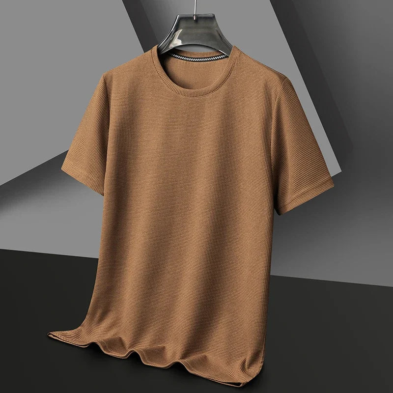 Men’s Waffle-Texture Crew-Neck T-Shirt
