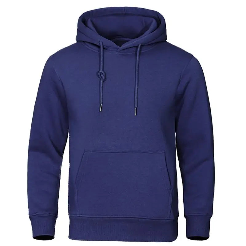 Men's Solid Long-Sleeve Fleece Pullover Hoodie