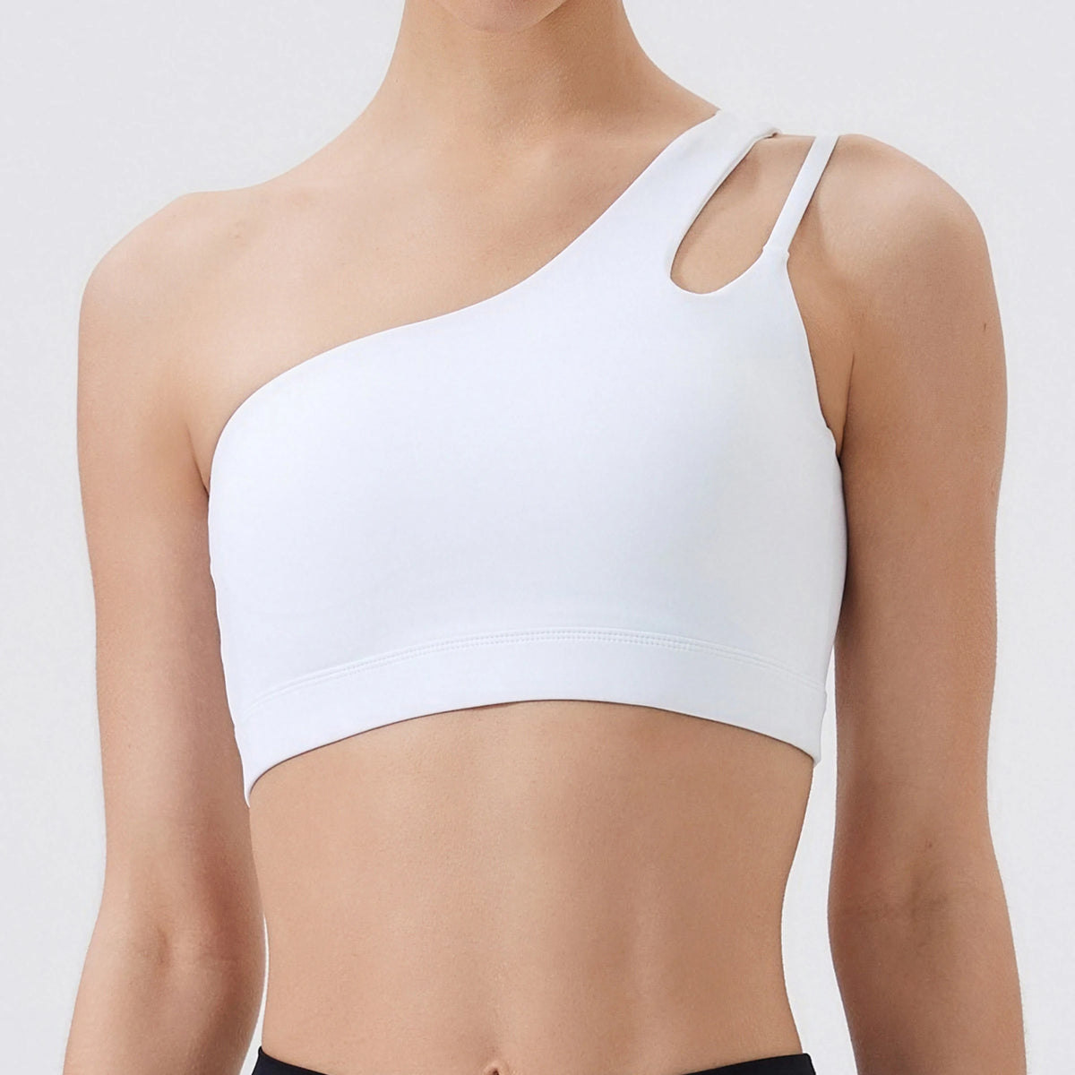 Women's One Shoulder Cutout Strap Sports Bra