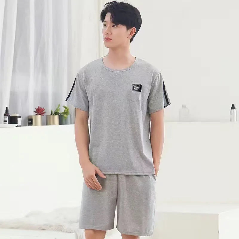 Men's Short Sleeve T Shirt and Shorts Pajama Set