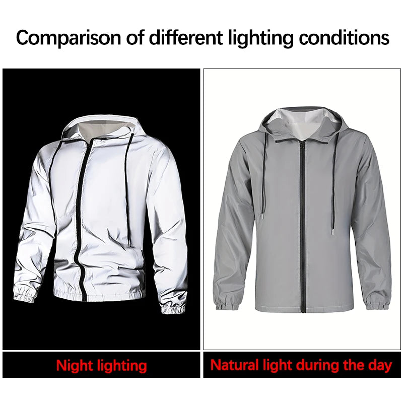 Hooded Long Sleeve Full Zip Casual Streetwear Jacket
