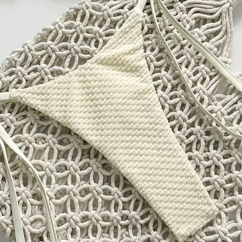 Solid Lace-Up Bikini