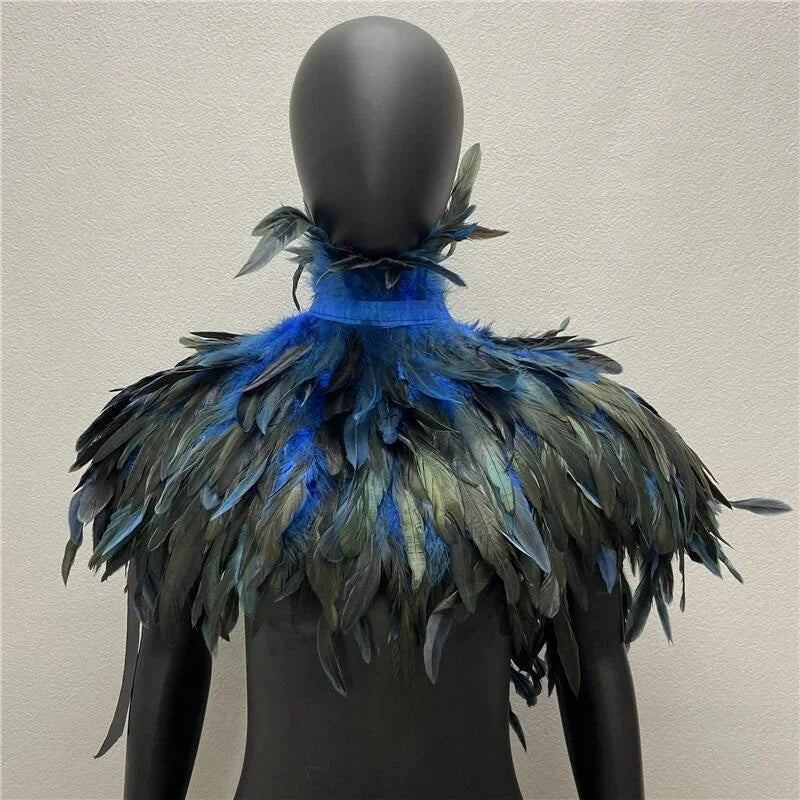 Layered Feather Shoulder Cape for Layering over Outfits