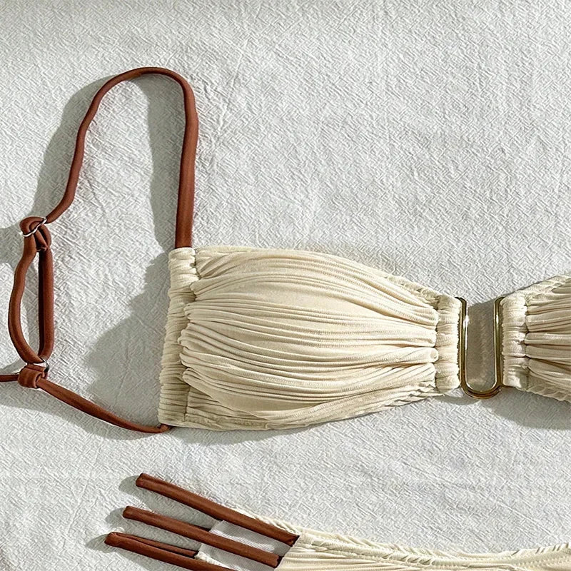 Striped Ruched Bikini
