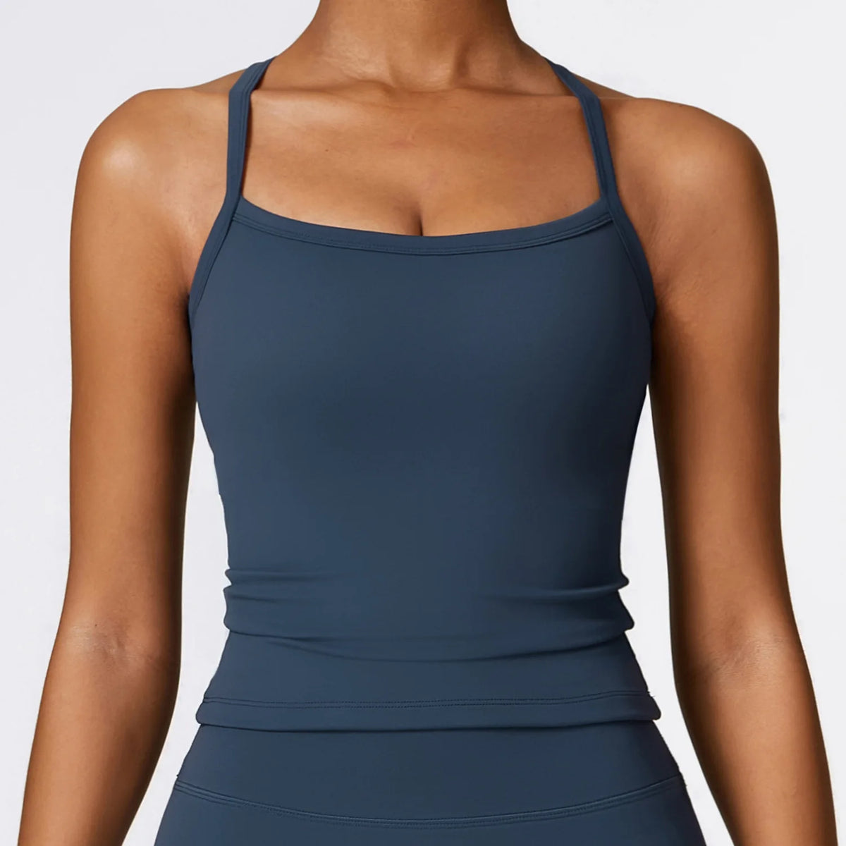 Women's Thin Strap Cross Back Longline Tank Top