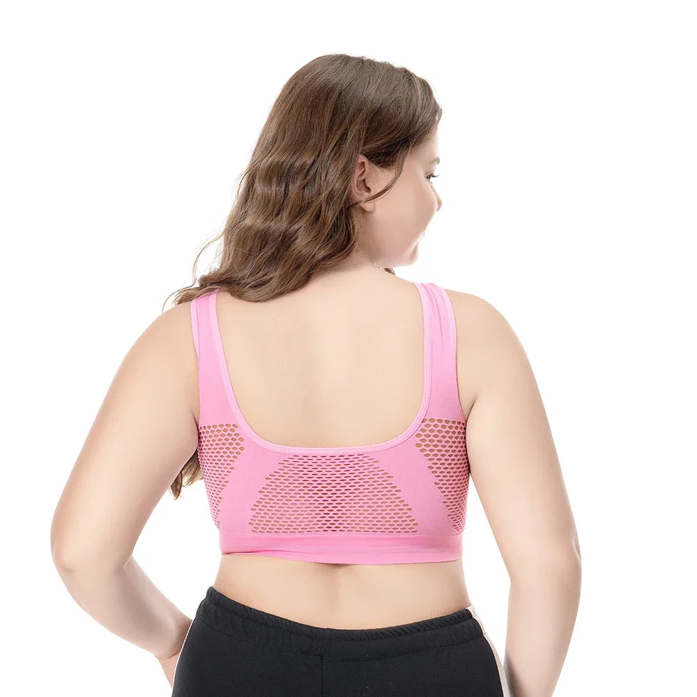 Women's Mesh Panel Racerback Sports Bra