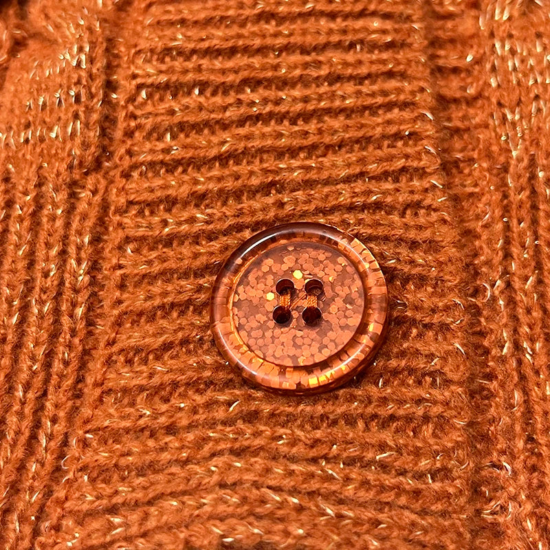 Women's Star Patterned Chunky Button Front Cardigan Casual Knit Layer