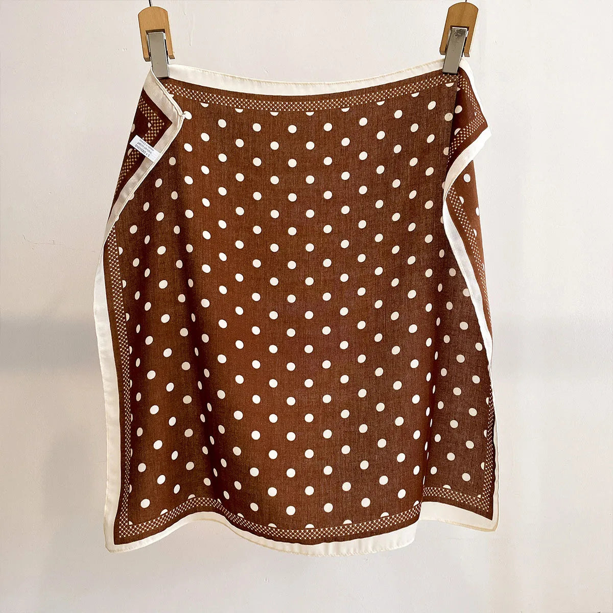 Printed Square Scarf with Polka Dot Pattern Options
