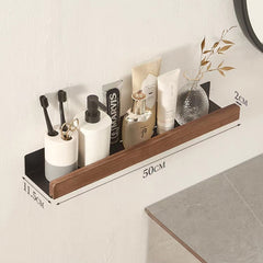 Bathroom Rack Wall-mounted Shower Room Toilet  Nordic style Shelf Cosmetic Storage kitchen Multi-purpose Shelf Solid Wood