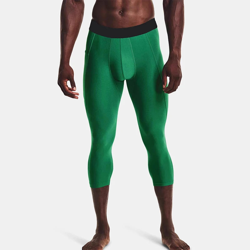 Men's Cropped Training Leggings for Gym and Running