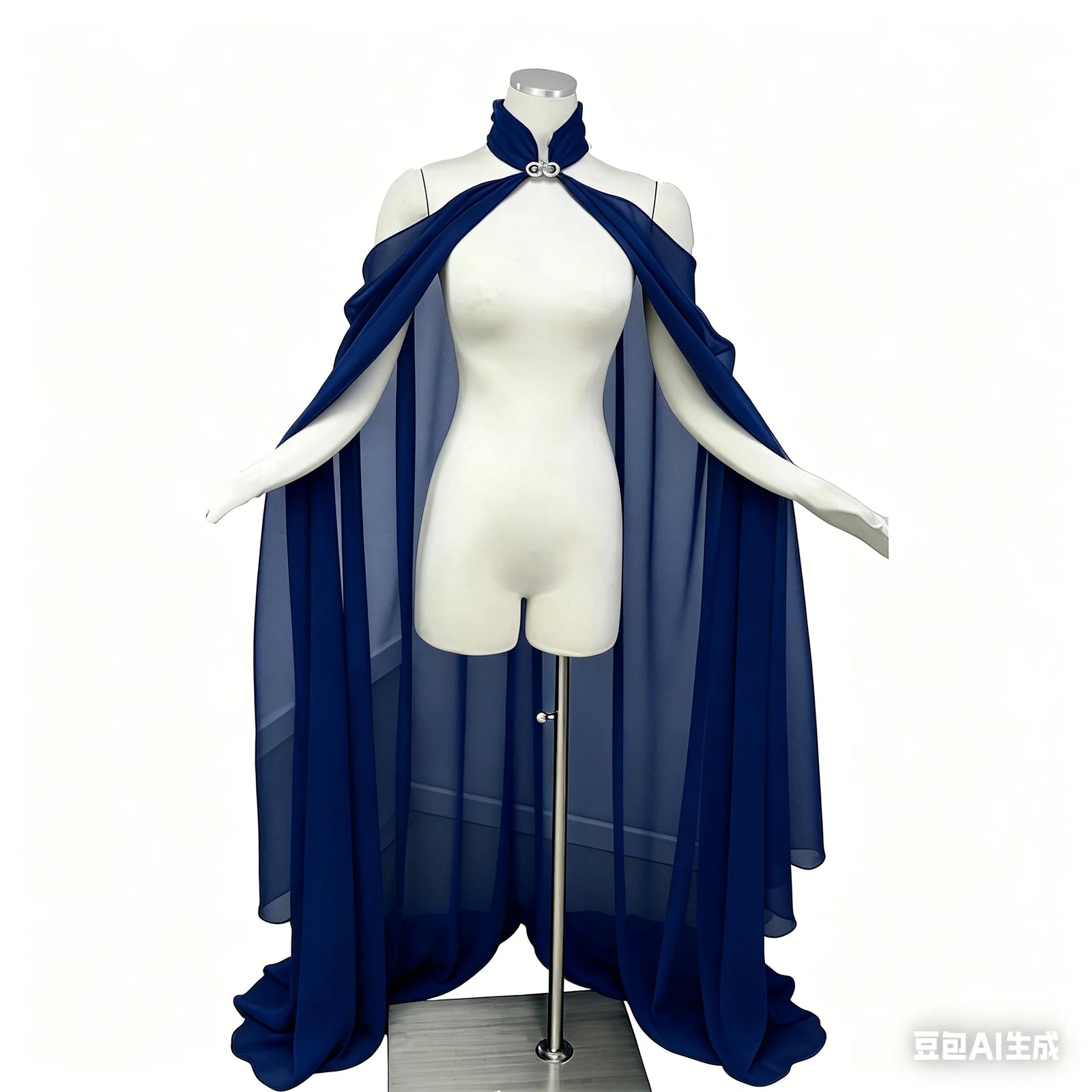 Long Hooded Velvet Cape for Layering over Outfits
