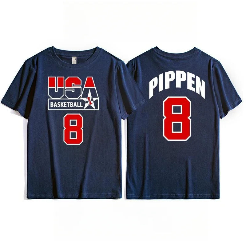 USA Basketball Number Short Sleeve T-shirt For Sports Outfits