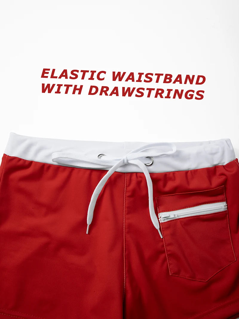 Men's Swim Shorts with Mesh Liner and Zipper Pocket for Beach and Pool Wear