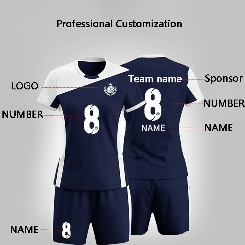Volleyball Shirt And Shorts Two Piece Sports Clothing Set
