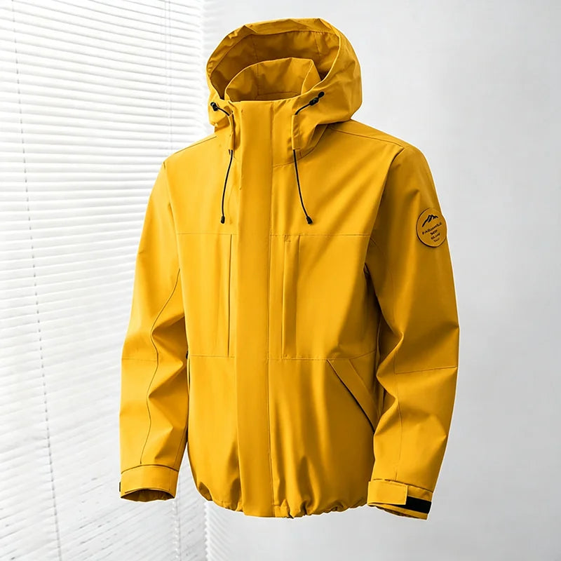 Hooded Long Sleeve Full Zip Outdoor Hiking Jacket with Pockets