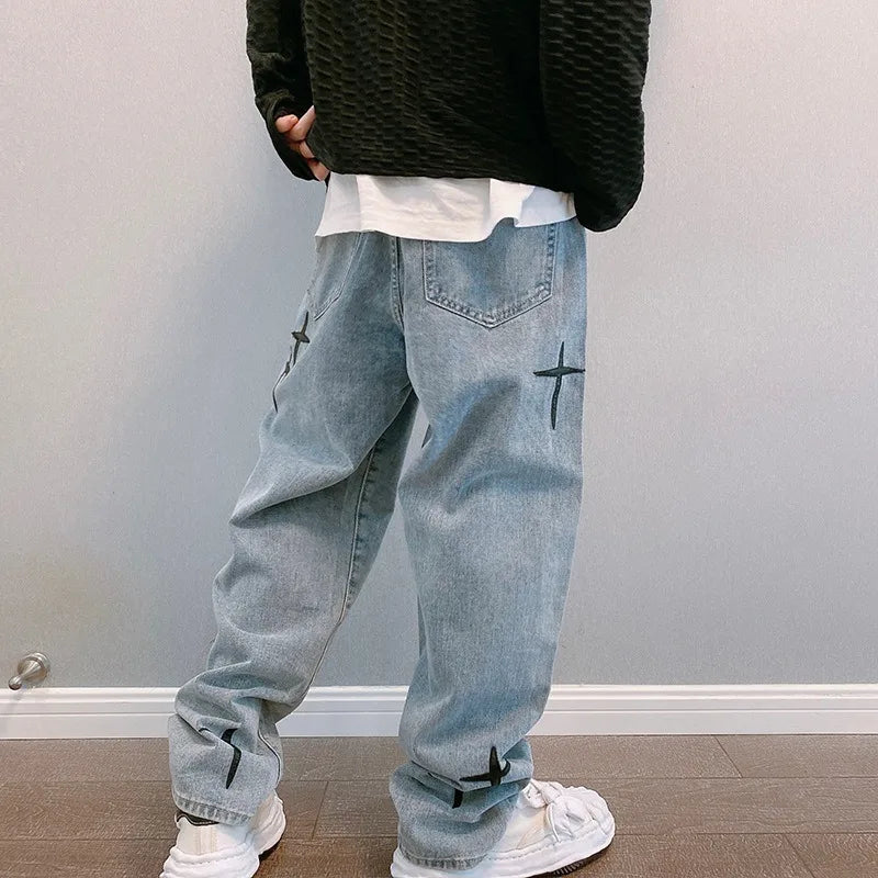 Men's Wide Leg Denim Jeans for Casual Everyday Wear
