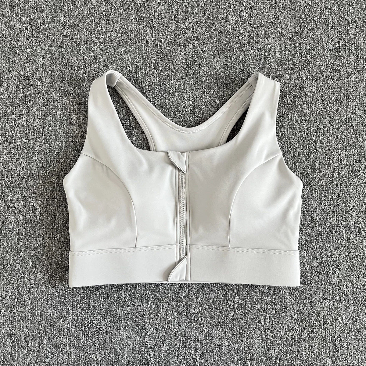 Women's Front Zip Keyhole Back Sports Bra