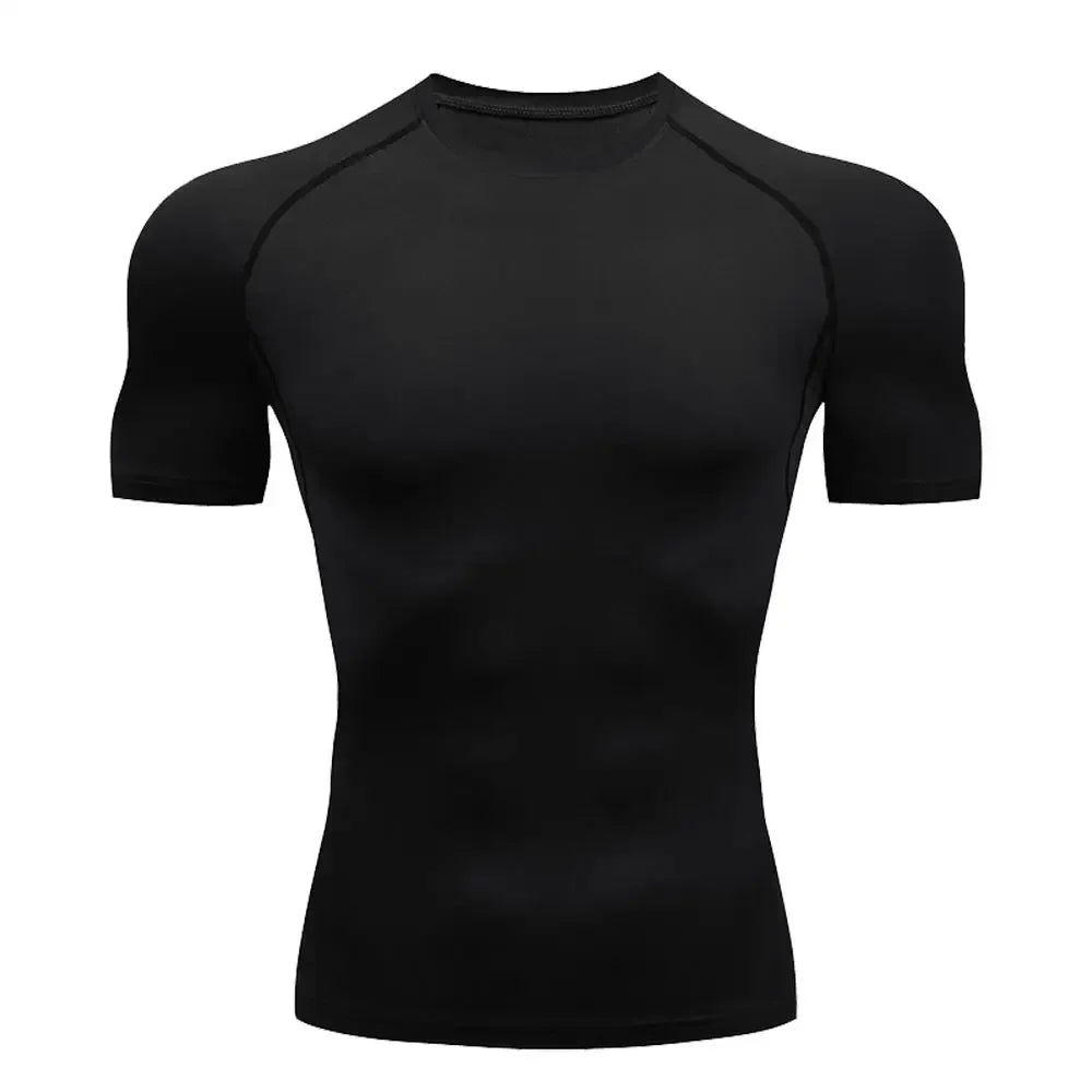 Plain Compression Short Sleeve T-shirt For Sports Outfits