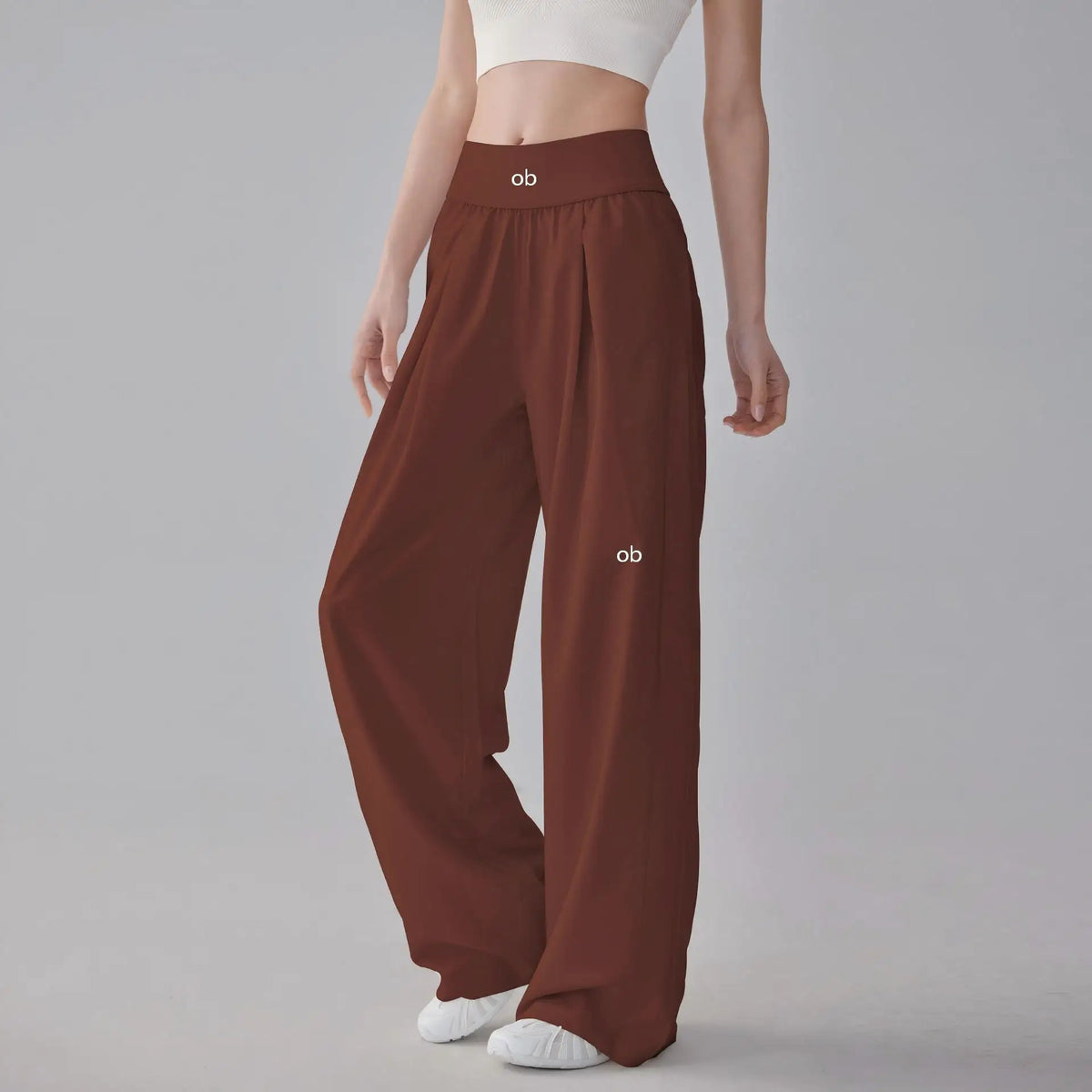 Women's Drawstring Waist Nylon Polyester Wide Leg Pants for Casual Activewear