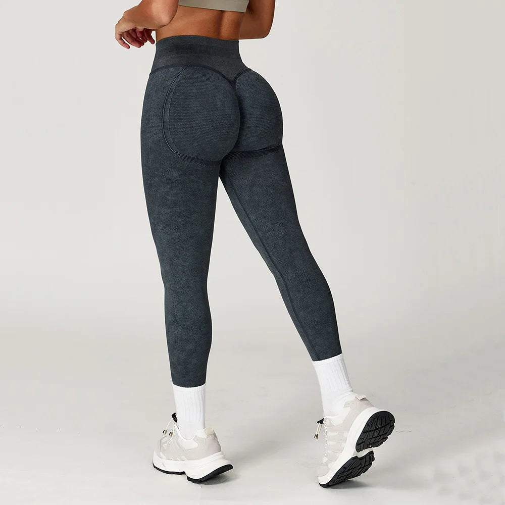 Women's Textured Full Length Leggings For Workout Outfits