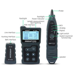 NF-8209 Cable Tracker Lan Display Measure Tester Network Tools LCD Display Measure Length Wiremap Tester with Flashlight