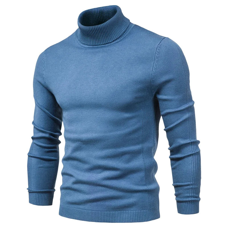 Men's Mock Neck Long Sleeve Knit Sweater