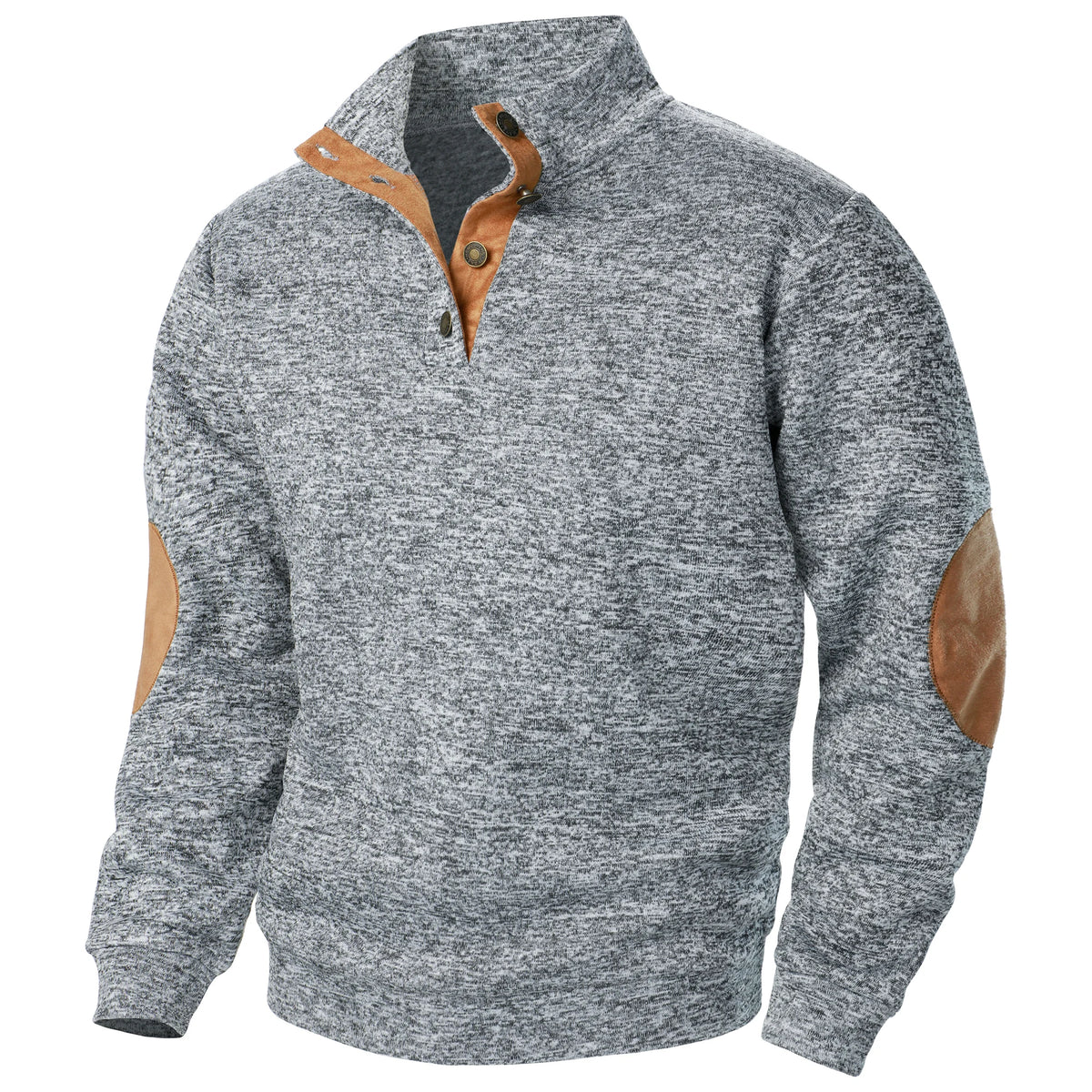 Men's Elbow Patch Quarter Zip Knit Sweater