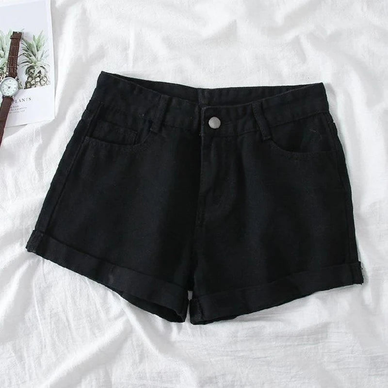Women's Rolled Hem Denim Casual Denim Shorts For Everyday Outfits