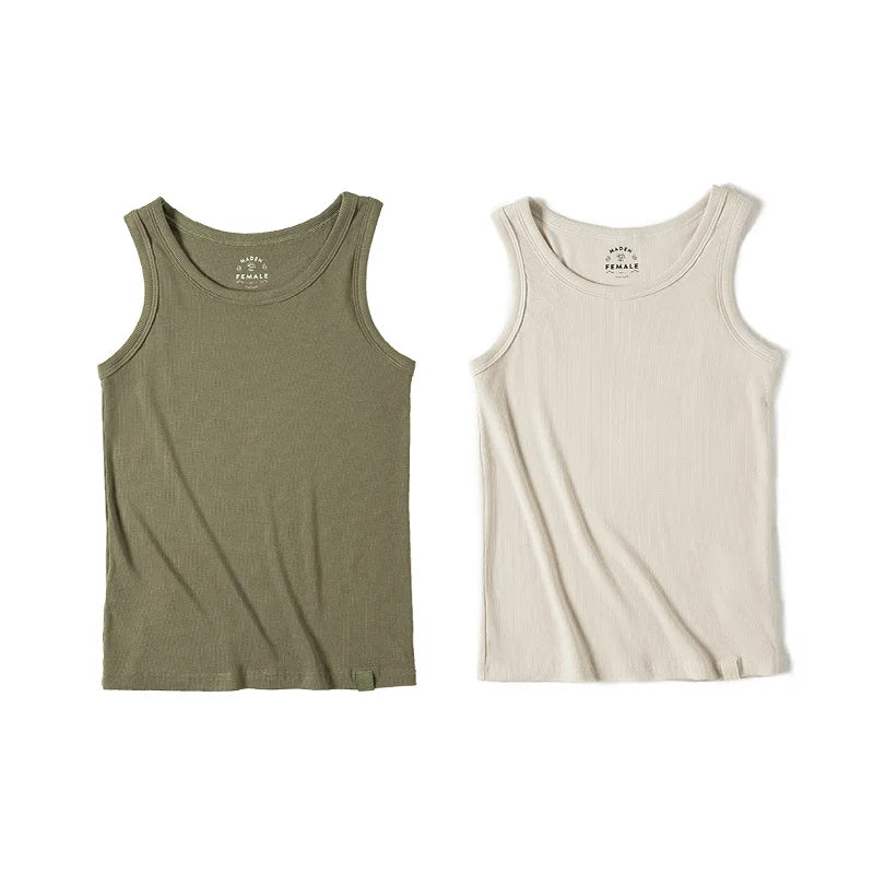 Women's V-Neck Knit Tank Top with Sleeveless Design and Simple Shape