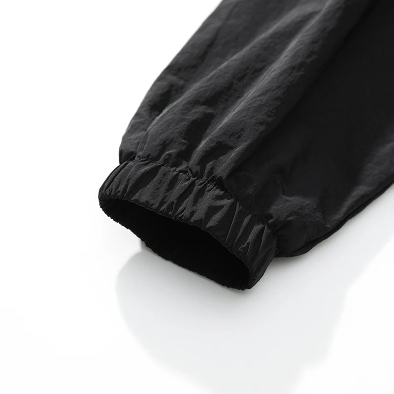 Lightweight Zip-Up Windbreaker Jacket with Stand Collar for Outdoor Wear