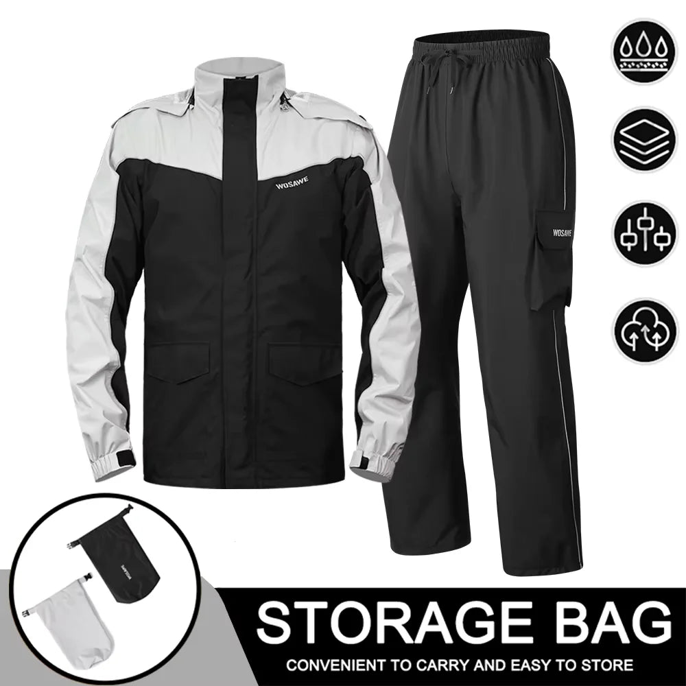 Outdoor Hooded Jacket and Trouser Clothing Set with Style Options