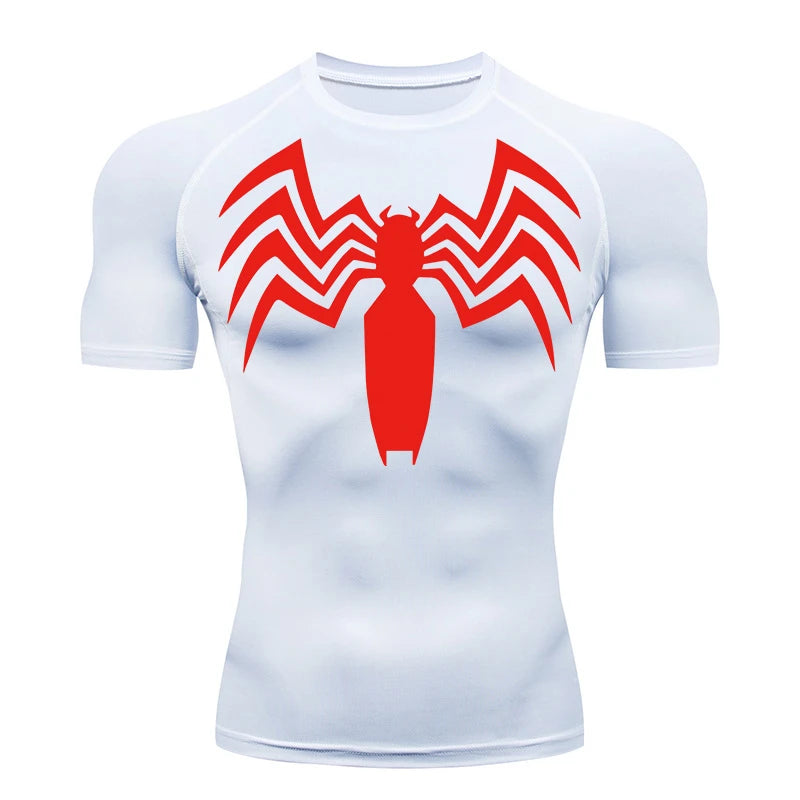 Spider Graphic Compression Short Sleeve T-shirt For Sports Outfits