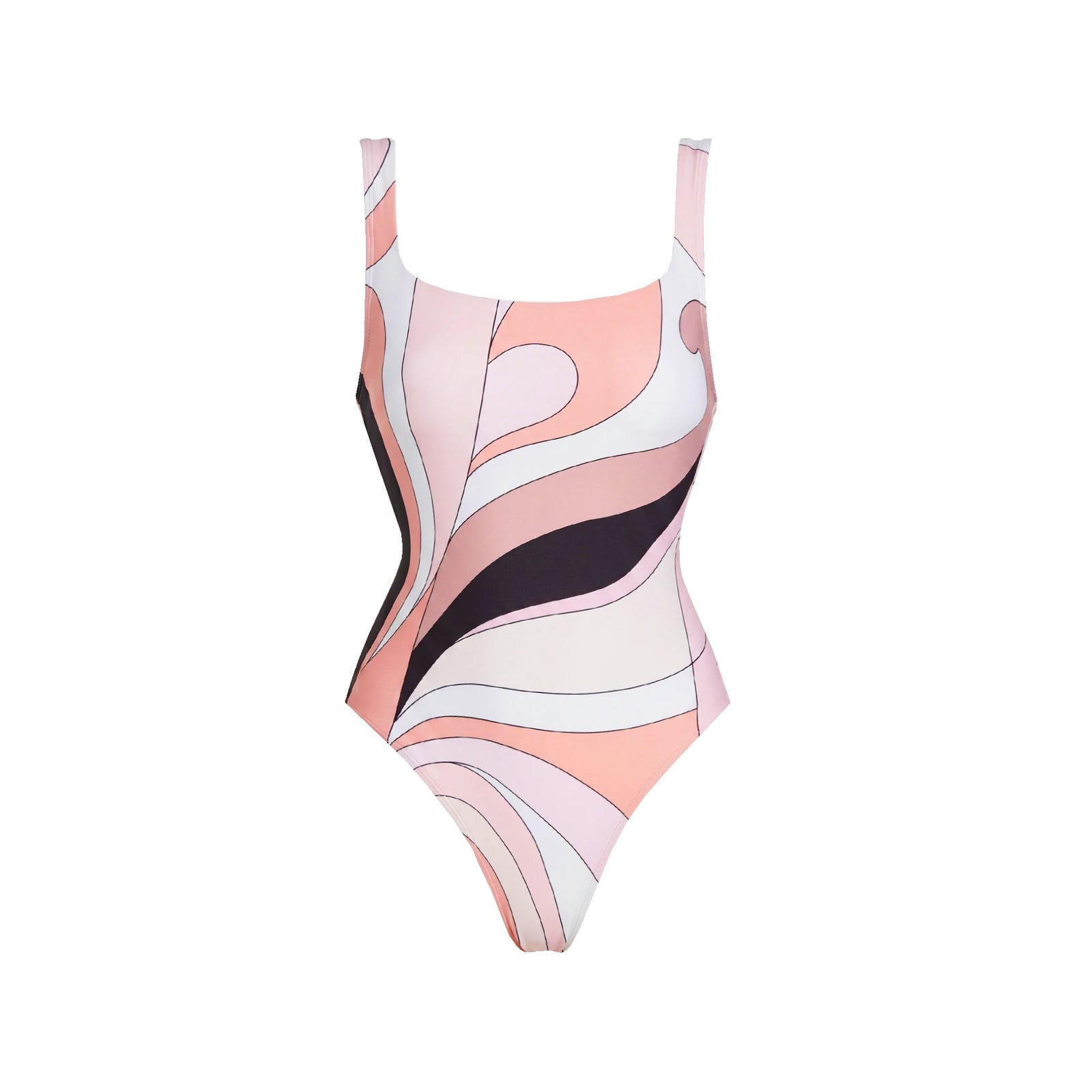 Printed One-Piece Swimsuit with Matching Skirt