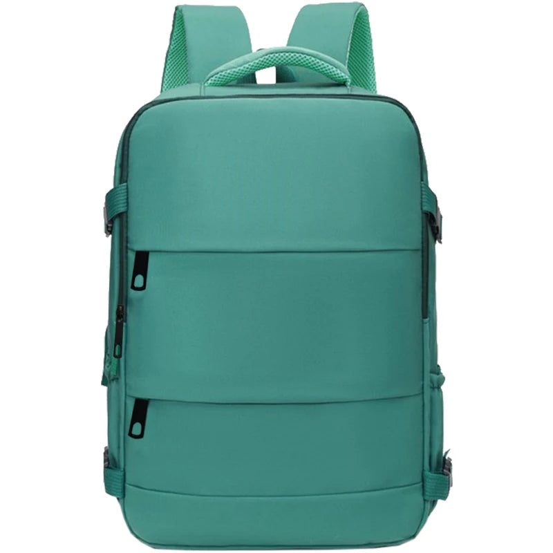 Rectangular Travel Backpack with Side Pockets and Zipper Opening for Daily Carry