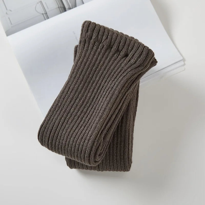 Long Dance Leg Warmers with Ribbed Knit Texture