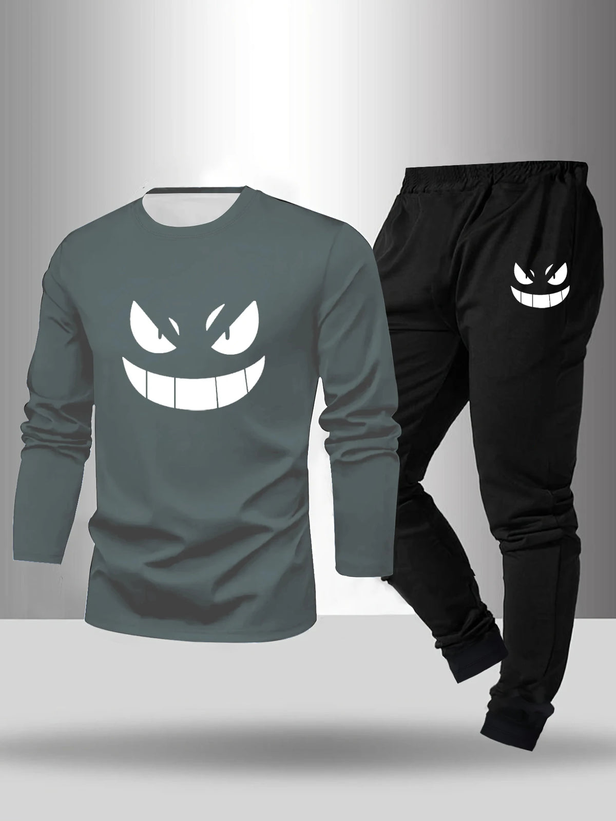 Men's Graphic Long Sleeve Top and Pants Pajama Set